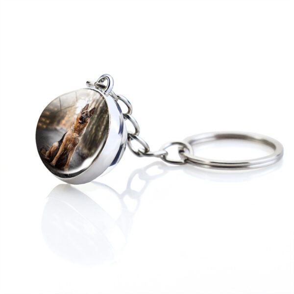 Wholesale Double Sided Glass Ball Keychain with French Bulldog and Labrador - Fashion Accessory, Bag Charm, Gift for Dog Lovers