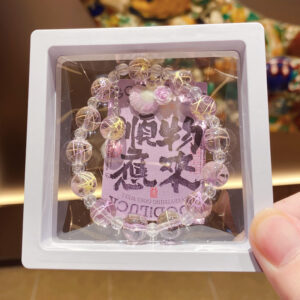 Purple shell flower glass bracelet box with cardboard
