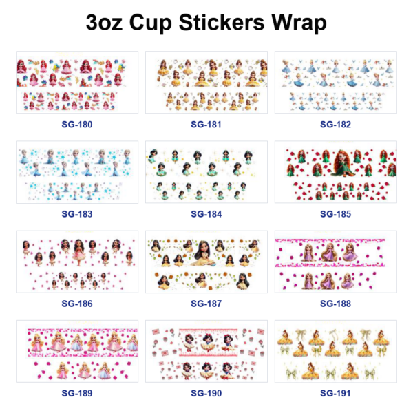 Wholesale 8pcs Cute Angel Girl 3oz Cup Stickers Wrap OLY Exclusive