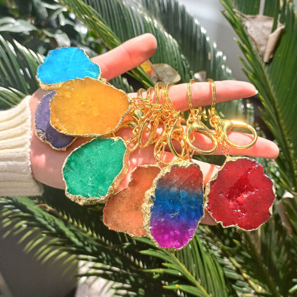 oly-dae95b2257c75f5781d715acd428e994 Wholesale Natural Crystal Irregular Shape Colorful Keychain Pendant Jewelry Accessory for Boutique Resale