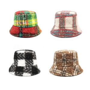 oly-daf275cf62762f718fac6b0b5906bf4e Wholesale Thick Fleece Plaid Fisherman Hat for Women Winter Sunscreen Fashion Accessory