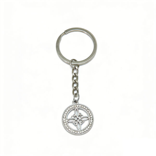 Wholesale Celtic Knot Keychain Silver Rhinestone Design Bag Charm Car Key Decorative Accessory Gift