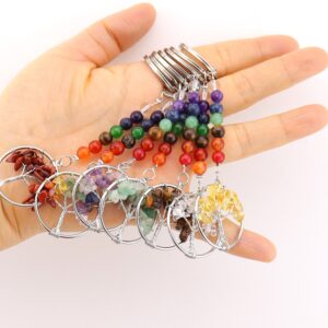 oly-db1bfff72e387faefe4db72e7e75962e Wholesale Colorful Agate Tree of Life Keychain Pendant Fashion Decorative Accessory Gift