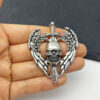 Wholesale Vintage Skull Angel Sword Keychain Pendant Punk Style Silver Metal DIY Car Key Accessory