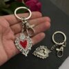 oly-db37da075d815df12f98aa9ccff2402d Wholesale Bohemian Gothic Sacred Heart Keychain Alloy Dark College Style Key Ring, Decorative Bag Accessory