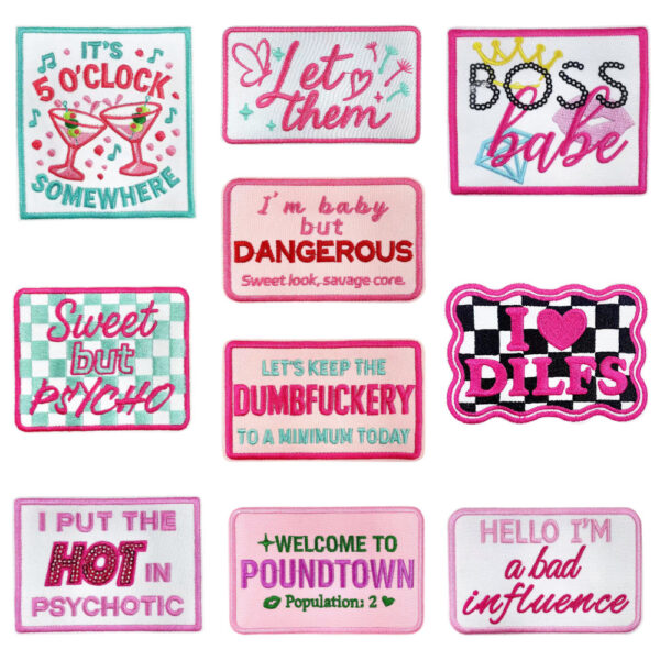oly-db38c36b97328c37c12e911ec5d93839 Wholesale 20 Styles Pink Alphabet Gold Plaid Iron On Embroidered Patches for DIY Shoes Hats Craft Supply