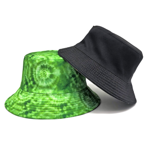 Wholesale Tie Dye Bucket Hat Green Sun Protection Unisex Outdoor Beach Hat for Resale