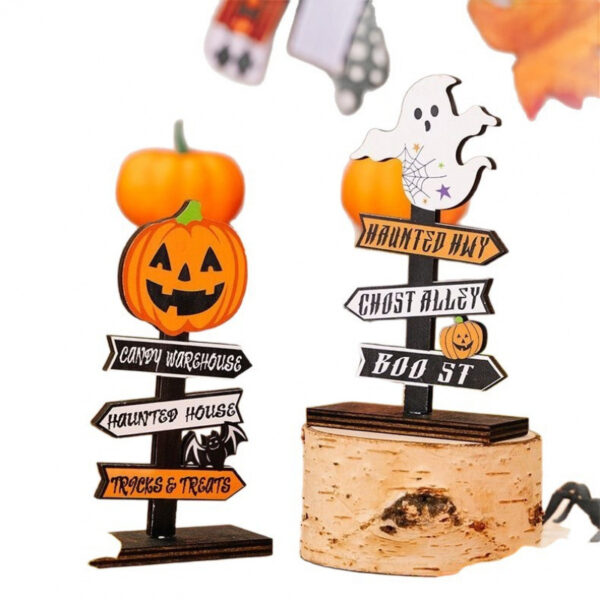 oly-db4ca0f8bf91d8c0997d843242e67e90 Wholesale Halloween Ghost Pumpkin Wooden Tabletop Decoration for Home Party Gift
