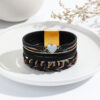 oly-db6759e6b9ef5896d31e5bb0415e547a Wholesale Woven PU Leather Heart Bracelet with Rhinestone Accents Unisex Business Gift Jewelry Accessory