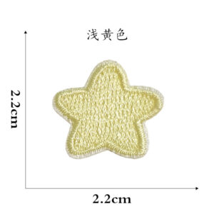 Five-pointed star cloth sticker-light yellow * This is self-adhesive