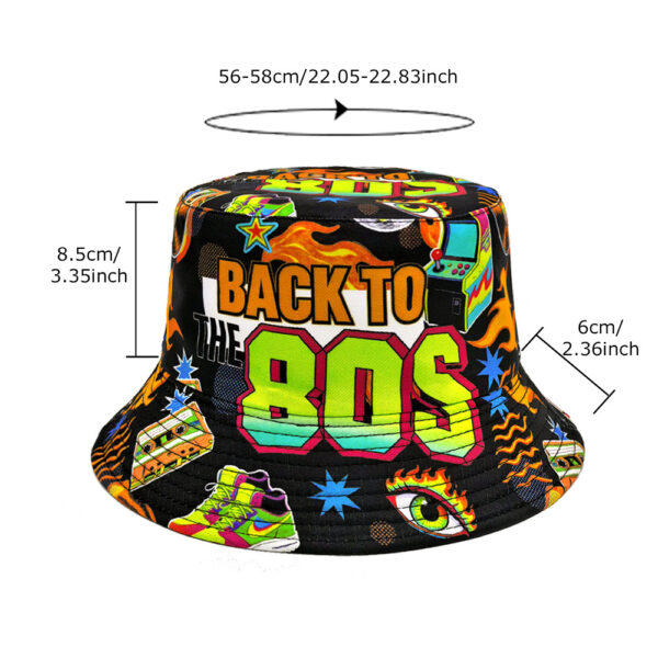 Wholesale Retro Printed Bucket Hat for Women 80s Cartoon Style Sun Protection Fashion Accessory