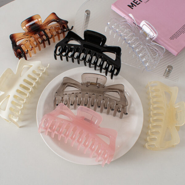 oly-db843915ac6997f591888a373d0dfc73 Wholesale 14cm Shiny Bright White Plastic Resin Hair Claw Clip Geometric Design for Thick Hair Everyday Styling