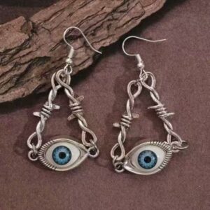 Wholesale Vintage Gothic Triangular Evil Eye Earrings Zinc Alloy Trendy Fashion Accessory for Casual Wear