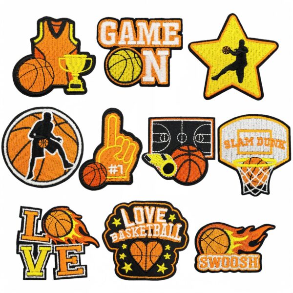 oly-dba4407531aa54e4c745f068779739ba Wholesale Cartoon Basketball Embroidered Patch Iron-on Decorative Accent for Clothing and Bags