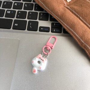 Donut cat key chain "deep powder buckle]