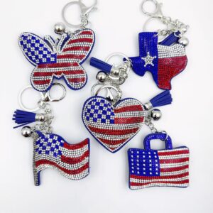 oly-dbd0cfc2825e26830cc2a3850338aba3 Wholesale Rhinestone Texas Flag Keychain Charm Boutique Car Key Accessory