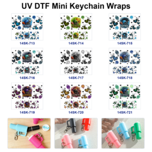 Wholesale 2/4/8pcs Heart Football Team Graphic Mini Cup Keychain Sticker OLY Exclusive