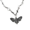 Wholesale Gothic Skull Moth Pendant Necklace Zinc Alloy Punk Resale Fashion Accessory
