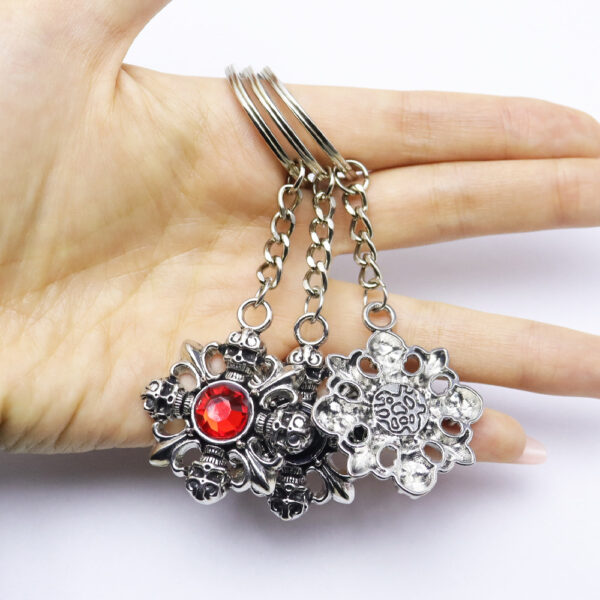 oly-dbfa1ccfb46e781c2699d5fb7ca231f8 Wholesale Retro Red Gemstone Skull Alloy Keychain Pendant Boutique Resale Keychain Accessory