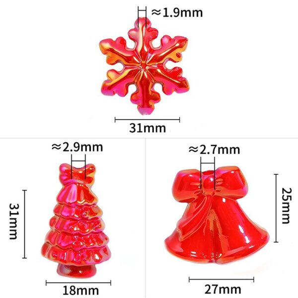 Wholesale Acrylic Christmas Tree Bell Beads DIY Phone Strap Keychain Pendant Craft Supplies for Gift Making