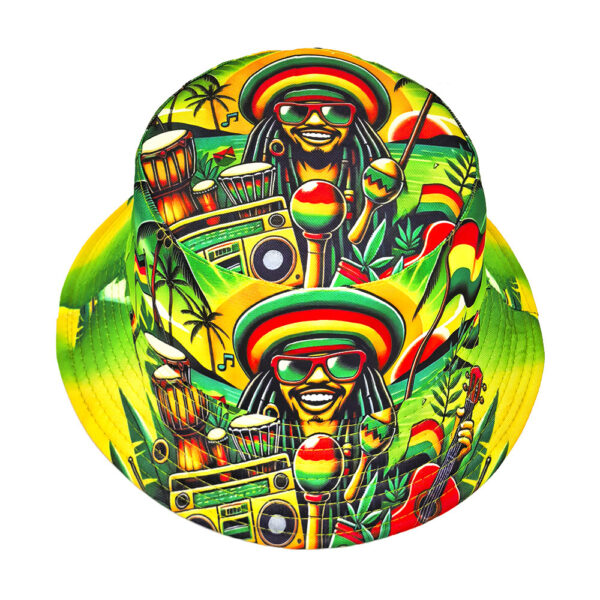 Wholesale Fashion Ethnic Pattern Double Sided Bucket Hat for Outdoor Sun Protection