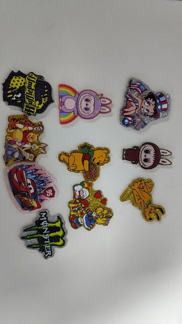 Wholesale 30pcs Cartoon elements Random Series Acrylic Flat Back Mbellishments Suitable for DIY Badge Reels Phone Holders