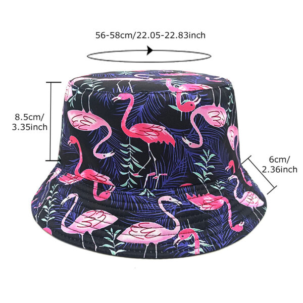 Wholesale Cartoon Frog Flamingo Print Bucket Hat Trendy Sun Protection Outdoor Beach Hat