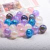 oly-dc1f7b5ca801ccb01d8df290f7a800f5 Wholesale Acrylic Electroplated Round Loose Beads with Fine Shimmer Blue for DIY Jewelry and Craft Projects