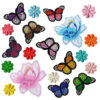 oly-dc379d412af3101ae6e5e1e598a07ea1 Wholesale Fashion Embroidered Butterfly Flower Patches 20 Pack Decorative Appliques for Clothing Bags