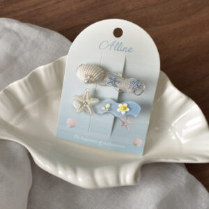 7 # Shell/starfish wave duck clip-2pcs