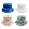 Wholesale Plush Fisherman Hat Heart Pattern Women's Casual Foldable Sun Hat