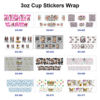 Wholesale 8pcs Cute Animal 3oz Cup Stickers Wrap