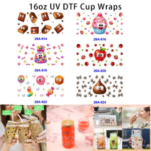 oly-dc4e3f81adf3acda4d88b61700a38669 Wholesale 16oz Snack Cartoon Series Cup UV DTF Wraps