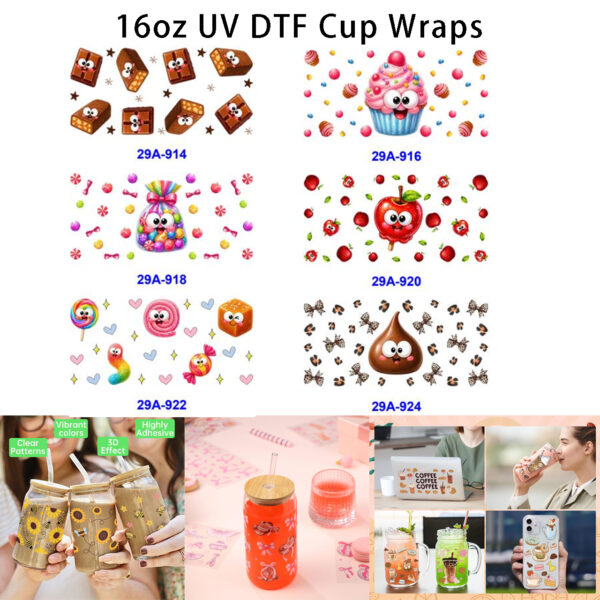 oly-dc4e3f81adf3acda4d88b61700a38669 Wholesale 16oz Snack Cartoon Series Cup UV DTF Wraps