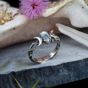 Wholesale Alloy Vintage Bohemian Double Moon Ring with Zircon - Chic Jewelry Accessory for Boutique Resale