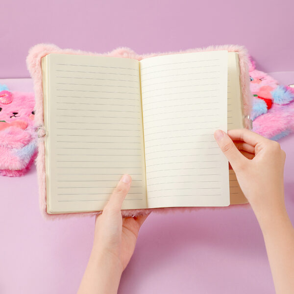 oly-dc786b7e8f5e241fdb8f6790128afb4b Wholesale Cartoon Plush Notebook with Lock Kids' Diary Creative Gift for Children