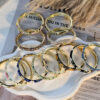 Wholesale Gold Plated Retro Enamel Floral Bangle Trendy Jewelry Accessory for Everyday or Boutique Resale