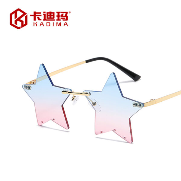 oly-dc7b5b6b6d67f8b506ae6c8540188bad Wholesale Frameless Star Sunglasses UV400 Gold Frame Pink Lens Fashion Accessory