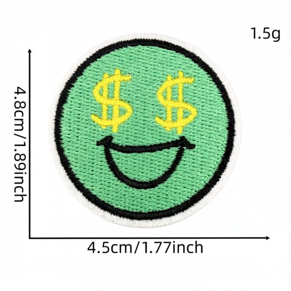 oly-dc7f521e68f004f637b5599f74676045 Wholesale Cartoon Expression Embroidered Patches Round Iron-On Stickers for Caps Bags Clothing Craft Supply