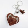 Wholesale Rhinestone Heart Baseball Keychain Fashion Accessory Bag Charm Gift