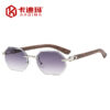 Wholesale Frameless Polygon Women's Sunglasses Trendy UV400 Sun Shades with Gold Frame and Gray Lenses for Everyday Wear