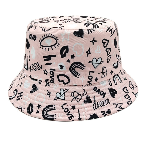 oly-dcc03f8e921e91496c5cd7944acd14e1 Wholesale Valentine's Heart Print Fisherman Hat Double Sided Sun Hat for Couples Casual Fashion