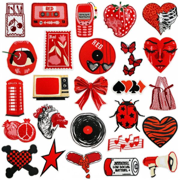 Wholesale Polyester Thread Iron On Embroidered Patches Set Sweet Cool Girl Style DIY Fashion Accessory for Bags & Home Decor
