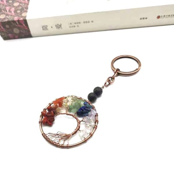 oly-dcc9dbbbb16932d6e1c64ca9bd7672b5 Wholesale Trendy Colorful Tree of Life Keychain Handmade Volcanic Stone Car Key Accessory Gift