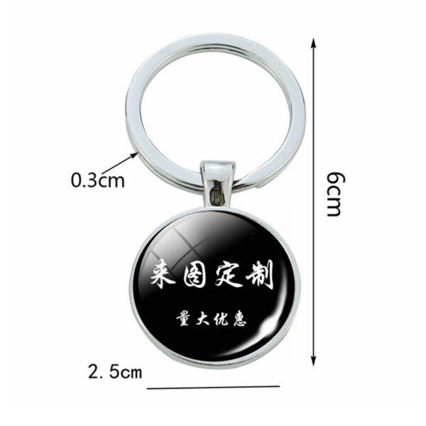 Wholesale Vintage Compass Keychain Metal Double Sided Glass Pendant Fashion Accessory Gift
