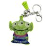 Wholesale Leather Rhinestone Three Eyed Monster Keychain Light Green Boutique Resale Car Key Accessory