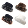 Wholesale Fashion Winter Bucket Hat Imitation Mink Fur Warm Ear Cover Women's Resale Hat
