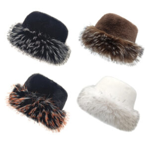 Wholesale Fashion Winter Bucket Hat Imitation Mink Fur Warm Ear Cover Women's Resale Hat