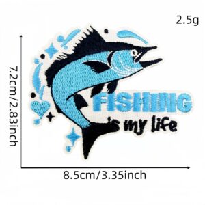 Fishing theme cloth stickers 17 #