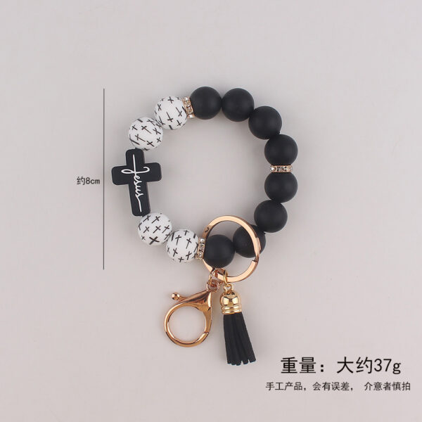 Wholesale Silicone Cross Keychain Bracelet Trendy Party Accessory for Resale
